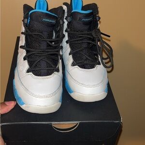 Jordan Kids' Black and White Sneakers with Blue Accents